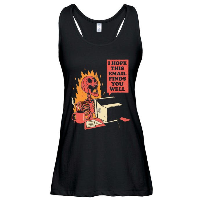 I Hope This Email Finds You Well Funny Skeleton Ladies Essential Flowy Tank