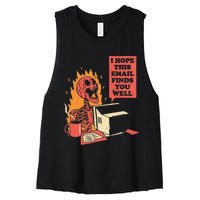 I Hope This Email Finds You Well Funny Skeleton Women's Racerback Cropped Tank