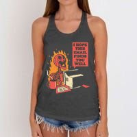 I Hope This Email Finds You Well Funny Skeleton Women's Knotted Racerback Tank