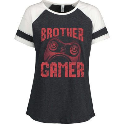 I Have Two Titles Brother And Gamer Funny Gift Enza Ladies Jersey Colorblock Tee