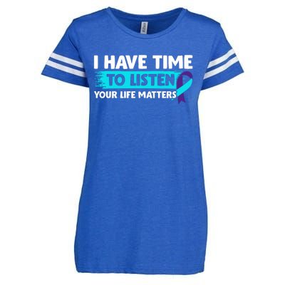 I Have Time To Listen Suicide Awareness Mental Health Enza Ladies Jersey Football T-Shirt