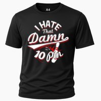 I Hate That Damn Ten Pin 10 Pin Gift Funny Bowling Gift Cooling Performance Crew T-Shirt