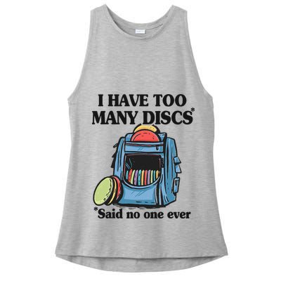 I Have Too Many Discs Disc Golf Backpack Funny Disc Golf Ladies PosiCharge Tri-Blend Wicking Tank