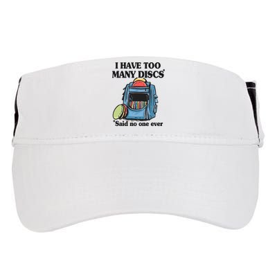 I Have Too Many Discs Disc Golf Backpack Funny Disc Golf Adult Drive Performance Visor
