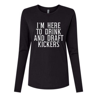 Im Here To Draft Kickers Funny Draft Party Fantasy Football Womens Cotton Relaxed Long Sleeve T-Shirt