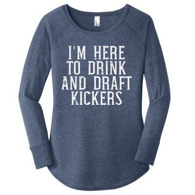 Im Here To Draft Kickers Funny Draft Party Fantasy Football Women's Perfect Tri Tunic Long Sleeve Shirt