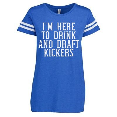 Im Here To Draft Kickers Funny Draft Party Fantasy Football Enza Ladies Jersey Football T-Shirt