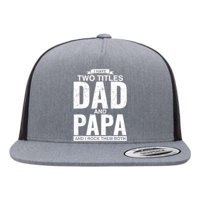 I Have Two Titles Dad And Papa Father's Day Flat Bill Trucker Hat