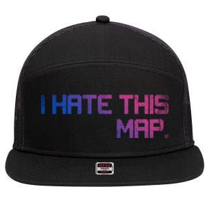 I Hate This Map Gaming Cute Gift 7 Panel Mesh Trucker Snapback Hat