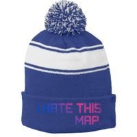 I Hate This Map Gaming Cute Gift Stripe Pom Pom Beanie