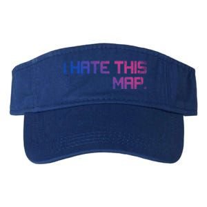 I Hate This Map Gaming Cute Gift Valucap Bio-Washed Visor