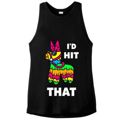 I'd Hit That Colorful Pinata Funny Ladies PosiCharge Tri-Blend Wicking Tank