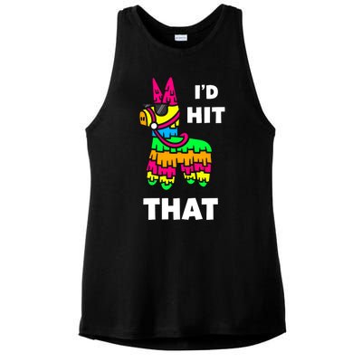 I'd Hit That Colorful Pinata Funny Ladies PosiCharge Tri-Blend Wicking Tank