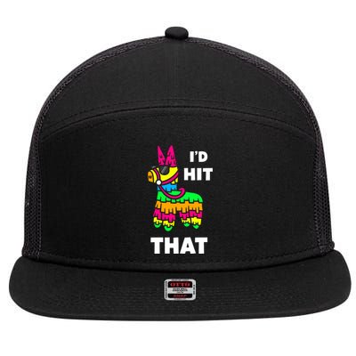 I'd Hit That Colorful Pinata Funny 7 Panel Mesh Trucker Snapback Hat