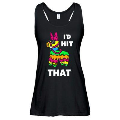 I'd Hit That Colorful Pinata Funny Ladies Essential Flowy Tank