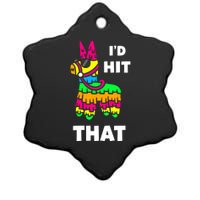 I'd Hit That Colorful Pinata Funny Ceramic Star Ornament