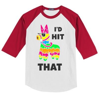 I'd Hit That Colorful Pinata Funny Kids Colorblock Raglan Jersey