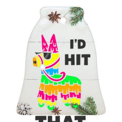 I'd Hit That Colorful Pinata Funny Ceramic Bell Ornament