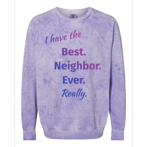 I Have The Best Neighbor Ever Reallycute Giftfun Neighbor Gift Colorblast Crewneck Sweatshirt