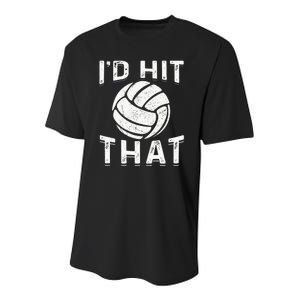 Id Hit That Summer Beach Volleyball Youth Performance Sprint T-Shirt