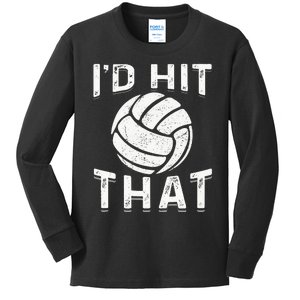 Id Hit That Summer Beach Volleyball Kids Long Sleeve Shirt