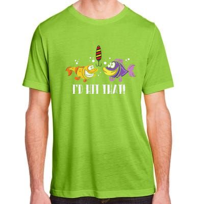 I'd Hit That Fishing Lure Funny Cartoon Graphic Gift Adult ChromaSoft Performance T-Shirt