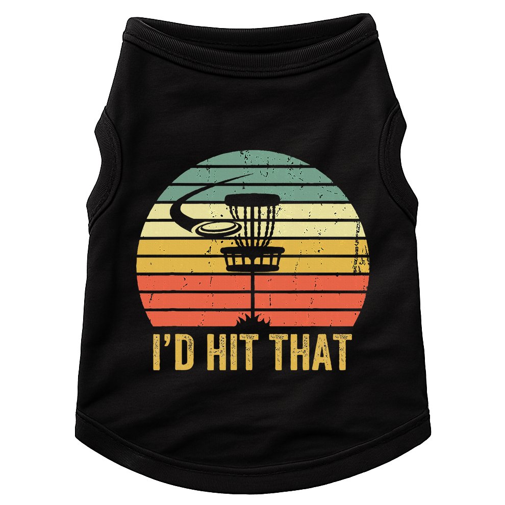 ID Hit That Funny Disc Golf Vintage Frisbee Disc Sport Doggie Tank