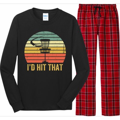 ID Hit That Funny Disc Golf Vintage Frisbee Disc Sport Long Sleeve Pajama Set