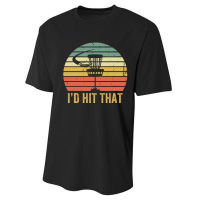 ID Hit That Funny Disc Golf Vintage Frisbee Disc Sport Performance Sprint T-Shirt