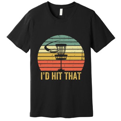 ID Hit That Funny Disc Golf Vintage Frisbee Disc Sport Premium T-Shirt