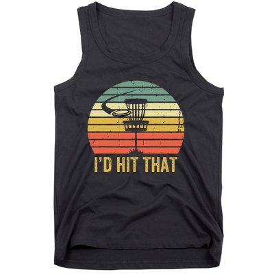 ID Hit That Funny Disc Golf Vintage Frisbee Disc Sport Tank Top