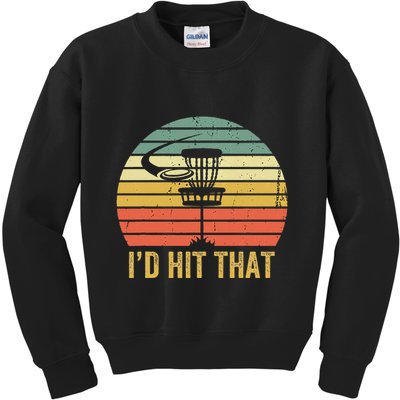 ID Hit That Funny Disc Golf Vintage Frisbee Disc Sport Kids Sweatshirt