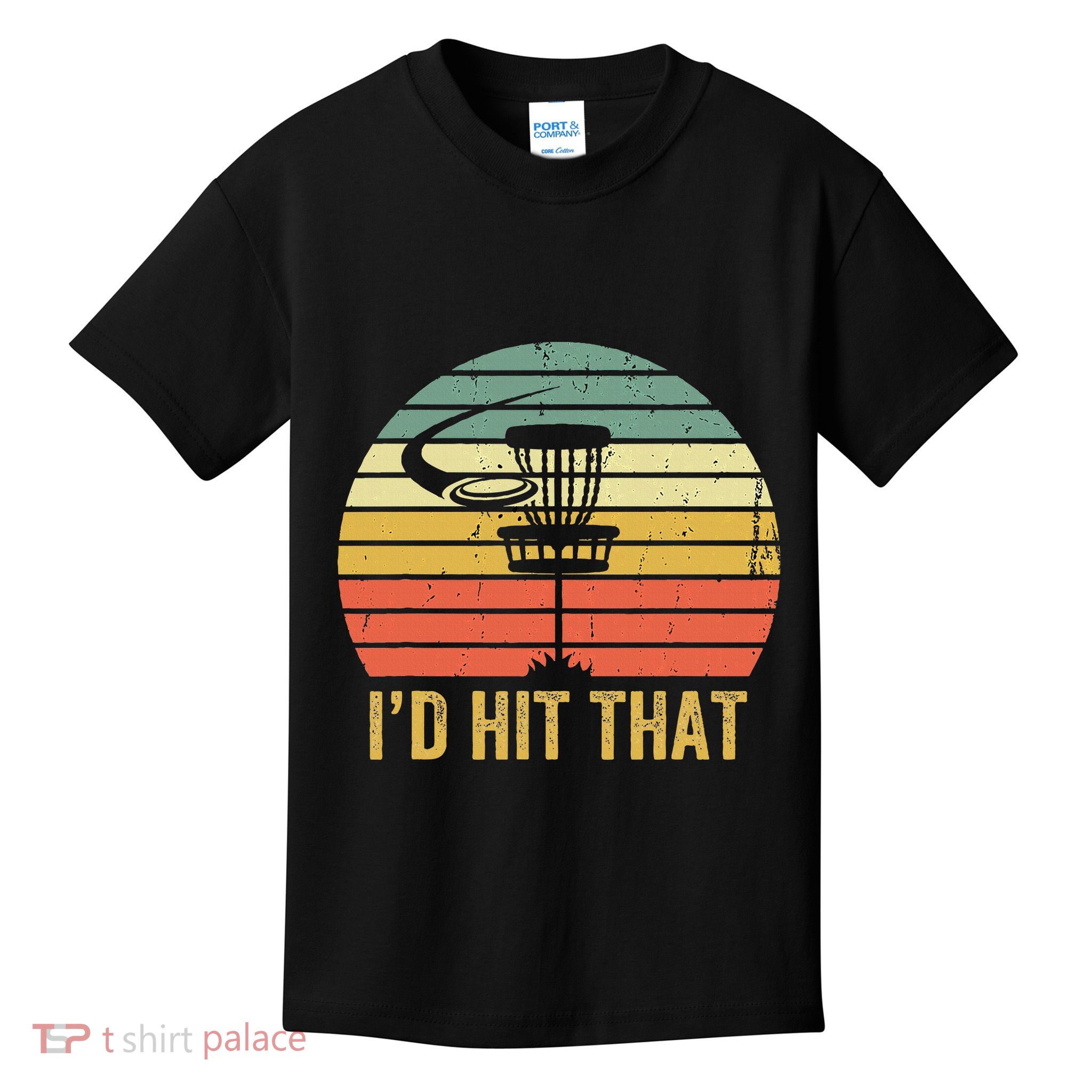 ID Hit That Funny Disc Golf Vintage Frisbee Disc Sport Kids T-Shirt