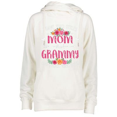 I Have Two Titles Mom And Grammy Floral Mothers Day Womens Funnel Neck Pullover Hood