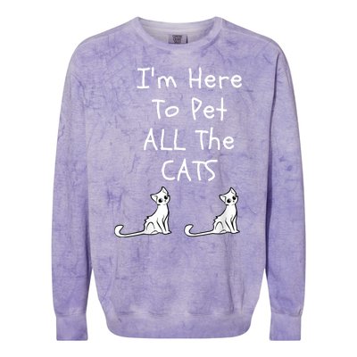 I'm Here To Pet All The Cats Colorblast Crewneck Sweatshirt