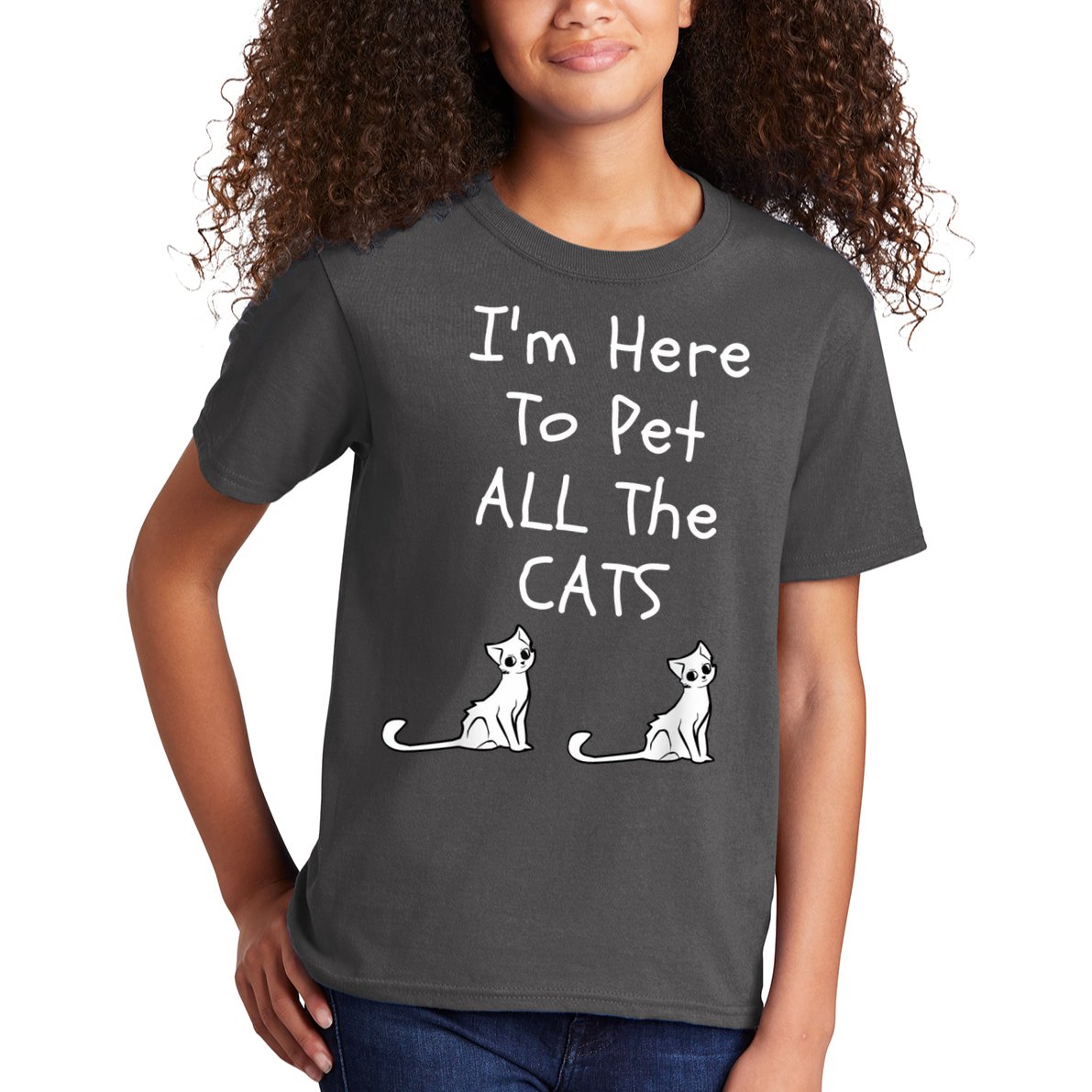 I'm Here To Pet All The Cats Kids T-Shirt