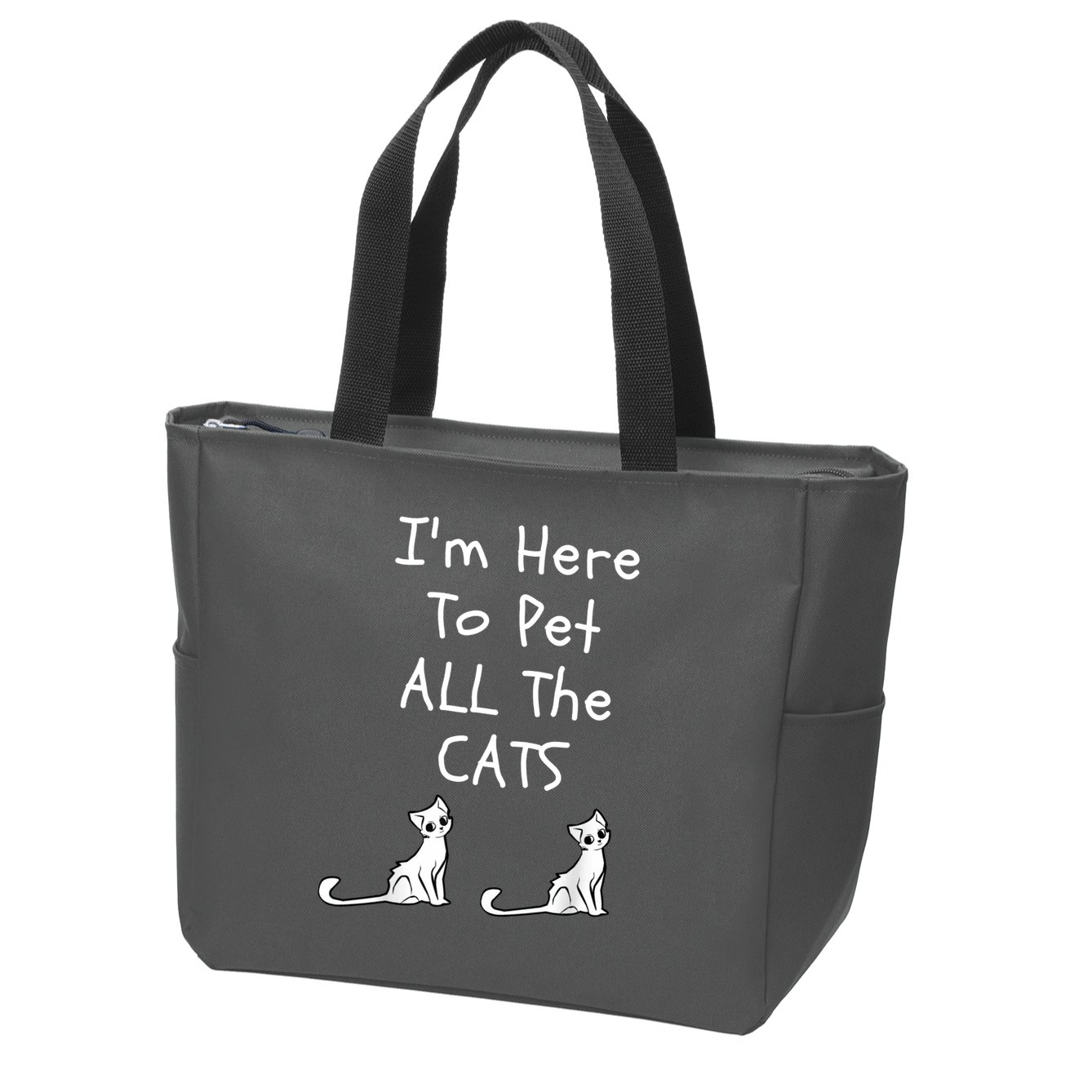 I'm Here To Pet All The Cats Zip Tote Bag
