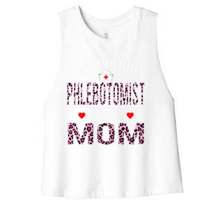 I Have Two Titles Nurse And Mom Phlebotomist Birthday Nurse Gift Women's Racerback Cropped Tank