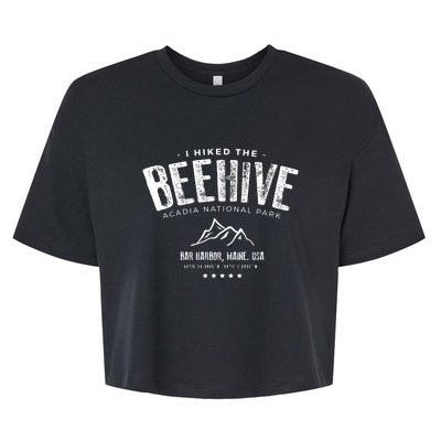 I Hiked The Beehive Trail Vintage Acadia National Park Bella+Canvas Jersey Crop Tee