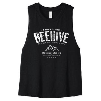 I Hiked The Beehive Trail Vintage Acadia National Park Women's Racerback Cropped Tank