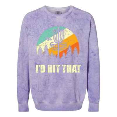 I'd Hit That Funny Disc Golf Vintage Frisbee Disc Sport Colorblast Crewneck Sweatshirt