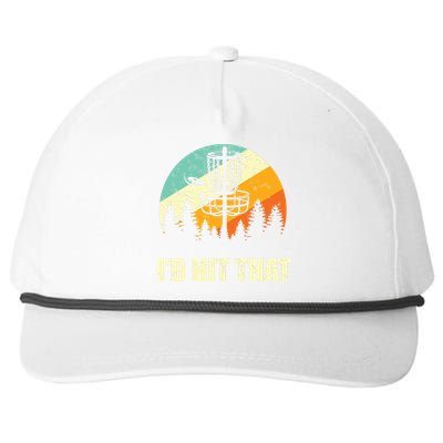 I'd Hit That Funny Disc Golf Vintage Frisbee Disc Sport Snapback Five-Panel Rope Hat