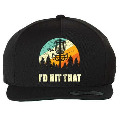 I'd Hit That Funny Disc Golf Vintage Frisbee Disc Sport Wool Snapback Cap