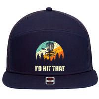 I'd Hit That Funny Disc Golf Vintage Frisbee Disc Sport 7 Panel Mesh Trucker Snapback Hat