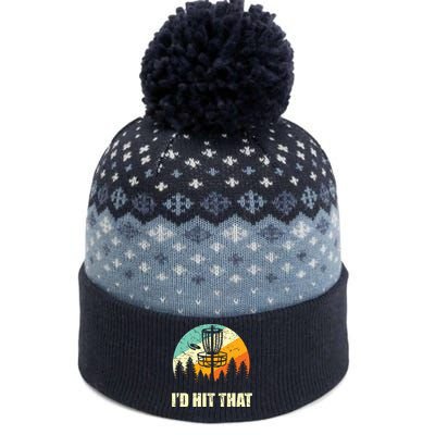 I'd Hit That Funny Disc Golf Vintage Frisbee Disc Sport The Baniff Cuffed Pom Beanie