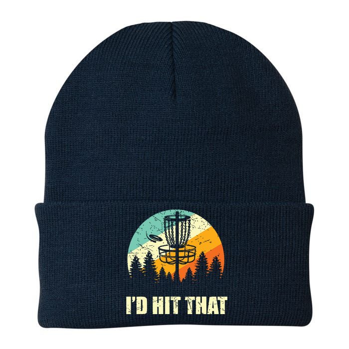 I'd Hit That Funny Disc Golf Vintage Frisbee Disc Sport Knit Cap Winter Beanie