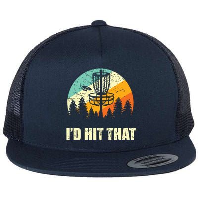 I'd Hit That Funny Disc Golf Vintage Frisbee Disc Sport Flat Bill Trucker Hat