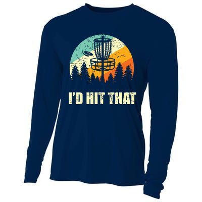 I'd Hit That Funny Disc Golf Vintage Frisbee Disc Sport Cooling Performance Long Sleeve Crew