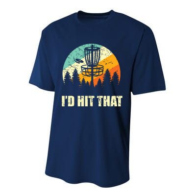 I'd Hit That Funny Disc Golf Vintage Frisbee Disc Sport Performance Sprint T-Shirt