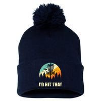 I'd Hit That Funny Disc Golf Vintage Frisbee Disc Sport Pom Pom 12in Knit Beanie